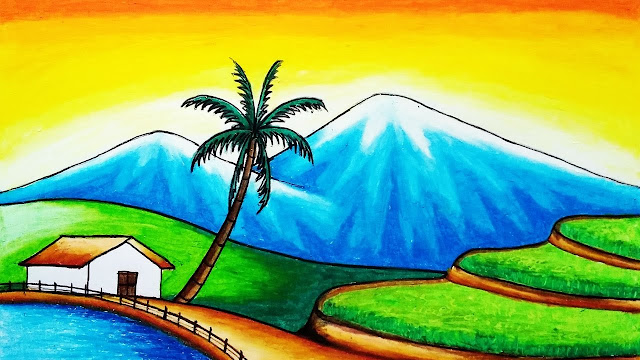 gambar pemandangan gunung dan sawah gambar pemandangan gunung dan sawah