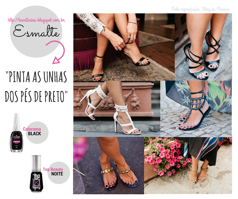ALERTA PARA TENDÊNCIA - PINTAR AS UNHAS DOS PÉS COM ESMALTE PRETO - @KamilaRiosBlog #Unhas #Esmaltação