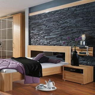 Diseño de dormitorios con paredes de piedra - Ideas para decorar
