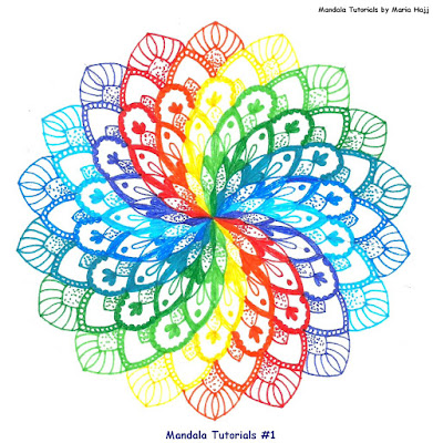 How to draw a rainbow twisted mandala