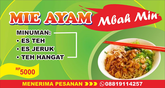 Template Desain  Banner  Warung Mie Ayam Bakso  CDR  Mas Vian