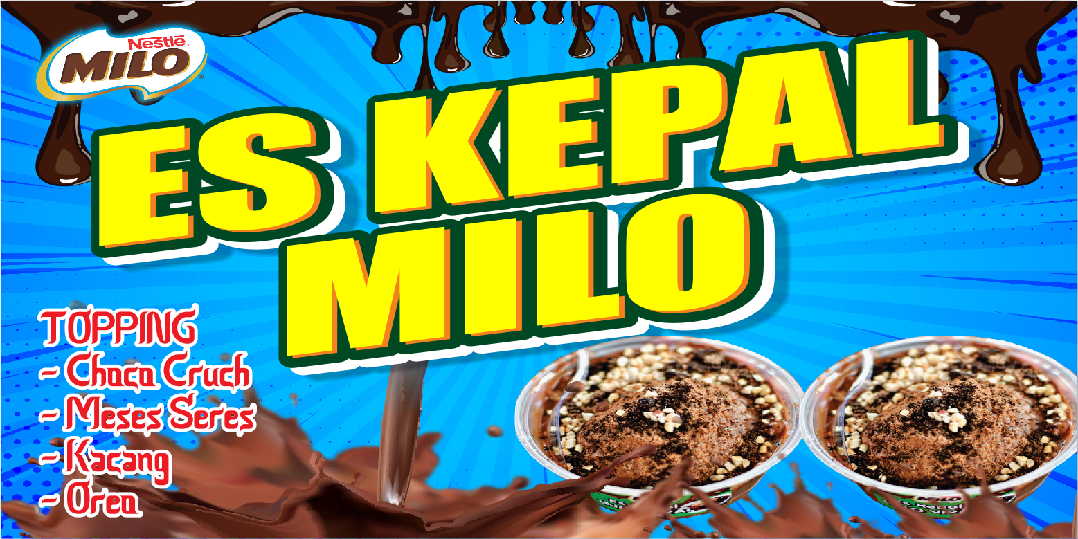 Contoh Spanduk Usaha Es Kepal Milo Format CDR