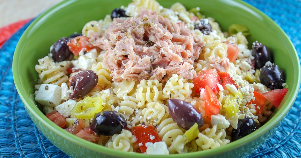 Greek Tuna Pasta Salad The Food Hussy!