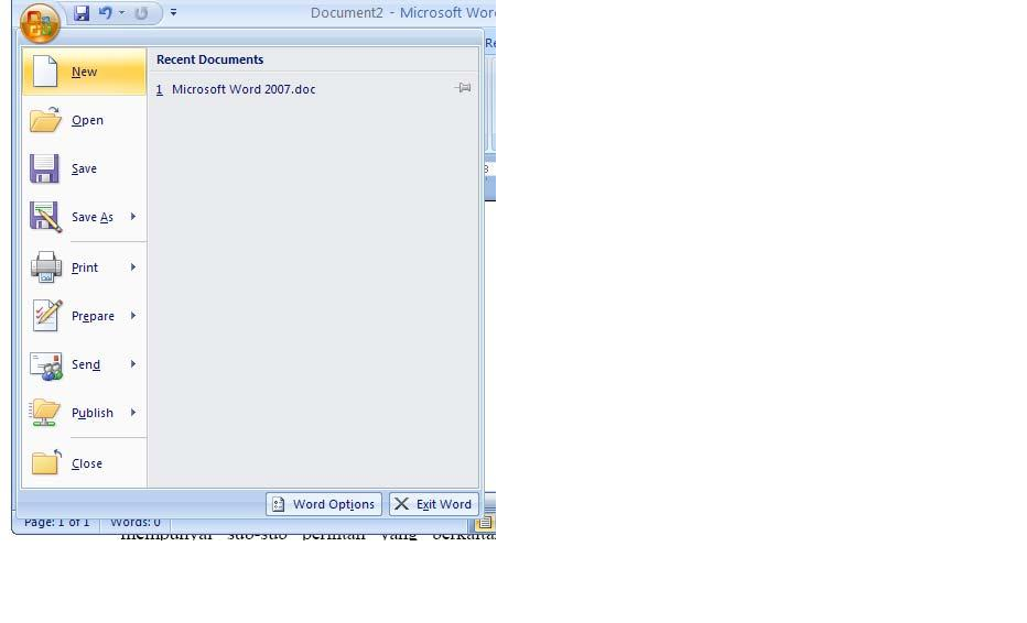Perintah Untuk Membuat Dokumen Microsoft Word Baru Adalah - Judul Soal
