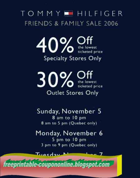sign up for tommy hilfiger coupons