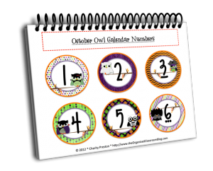 I created some fun October calendar numbers! Use them for calendar time or any other working with numbers activities you might be using in your classroom!