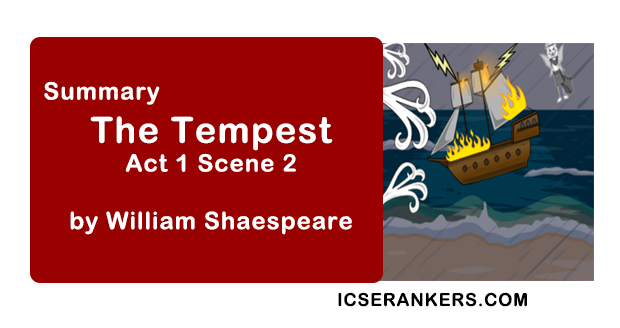 the tempest summary of act 1 scene 2