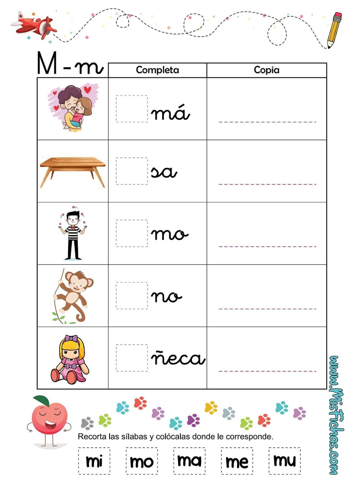 Ma Me Mi Mo Mu Picture Cards In Spanish Tarjetas Fichas Con Fotos