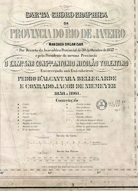 Legenda da Carta Cartográfica do Rio de Janeiro em 1858 1861.