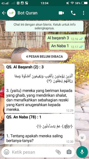 Cara Menggunakan Bot Qur'an Whatsapp