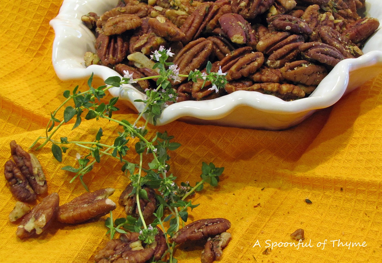 ButterRoasted Pecans with Thyme and Cayenne A Derby Day or Any Day Snack
