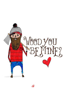 LostBumblebee ©2017 10 Punny but not too cheesy valentines prints , donate to download, Personal Use only, www.lostbumblebee.net, lumberjack, valentines day, Valentine