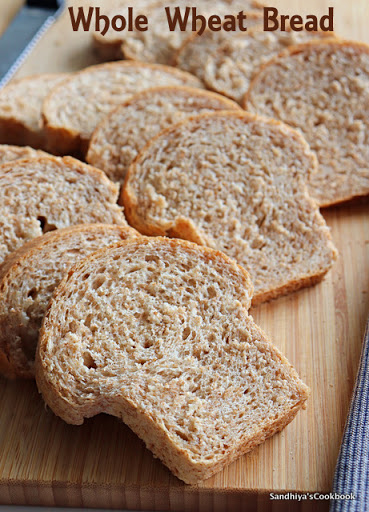 Sandhiya's Cookbook: Whole Wheat Bread | Mini Wheat Loaf Bread