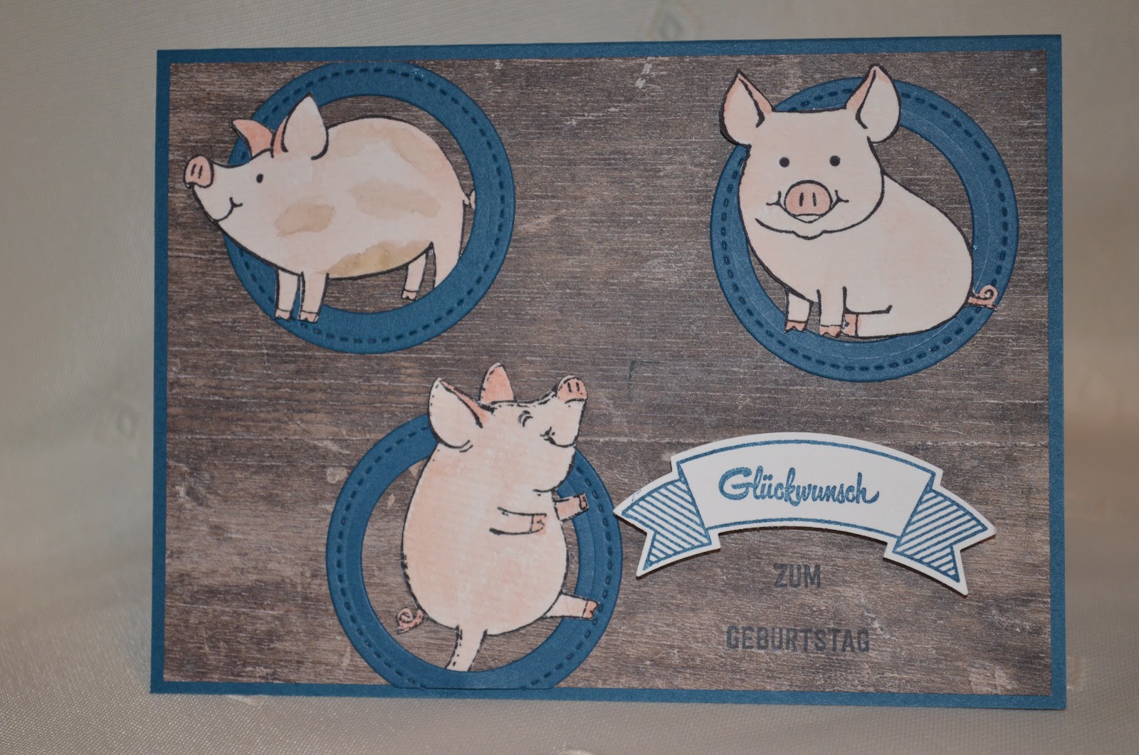 papierparty Geburtstagskarte Schweinchen