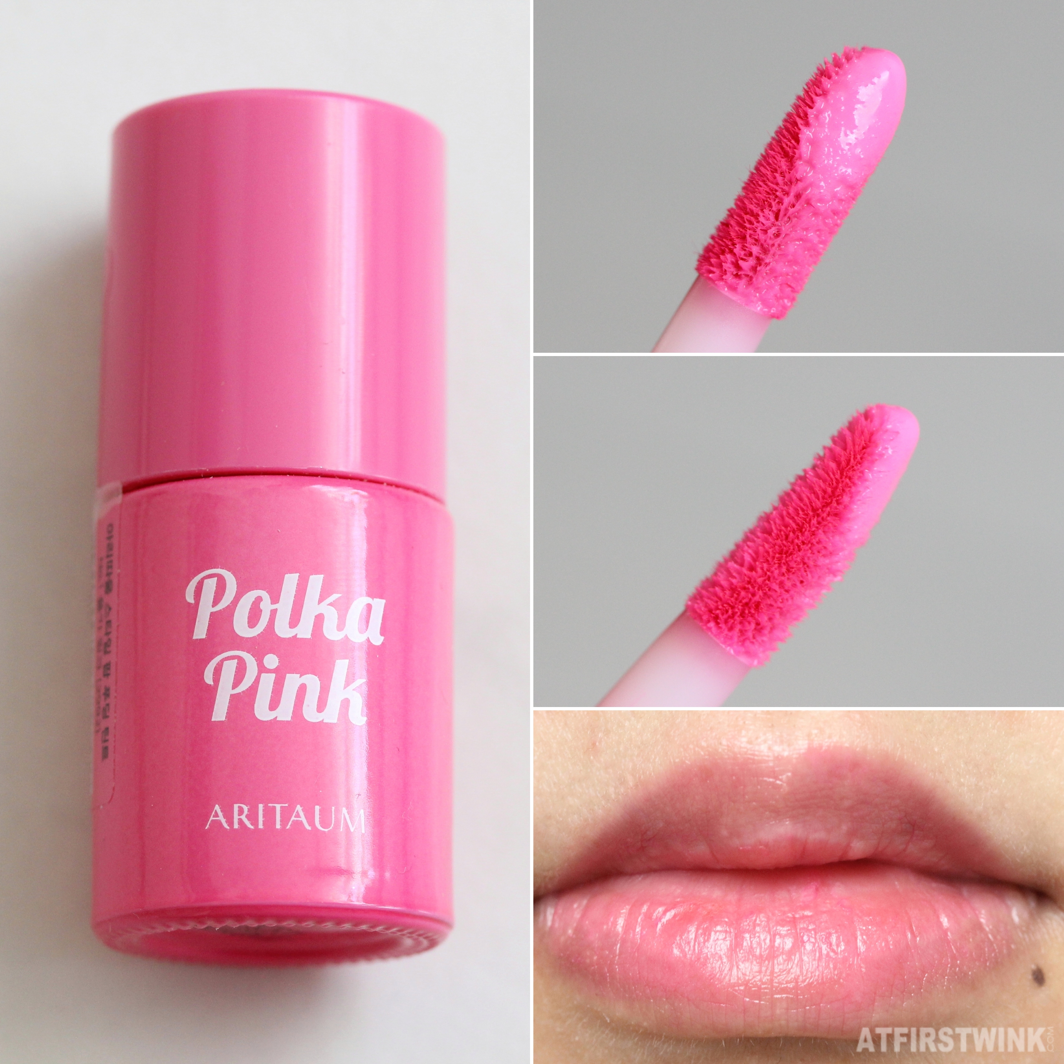 Review: Aritaum style pop pudding tint - polka pink lip swatch