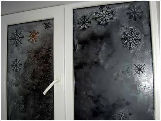 Снежинки - декор для окна. Snowflakes on the window DIY tutorial