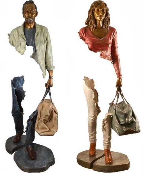 04-French-Artist-Bruno-Catalano-Bronze-Sculptures-Les Voyageurs-The-Travellers-www-designstack-co