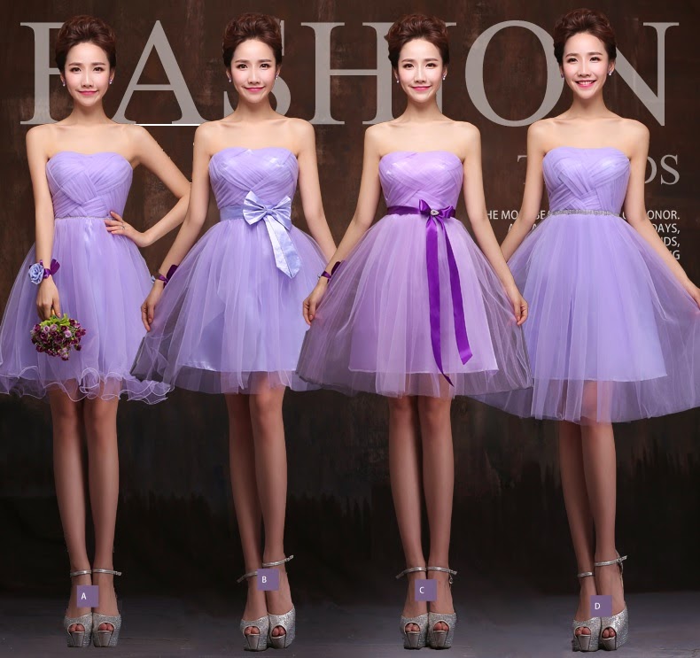 Four-Design Cross Weaving Lace Tutu Midi Bridesmaid Dress