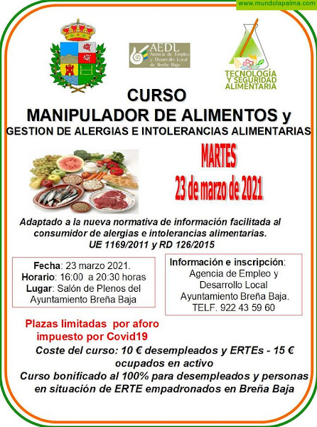 BREÑA BAJA: Curso de Manipulador de Alimentos