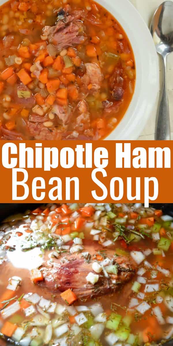 A favorite Ham and Bean Soup recipe is Crock Pot Chipotle Ham and Bean Soup. A great use for leftover ham bone or ham hock. A super simple and low cost meal from Serena Bakes Simply From Scratch.