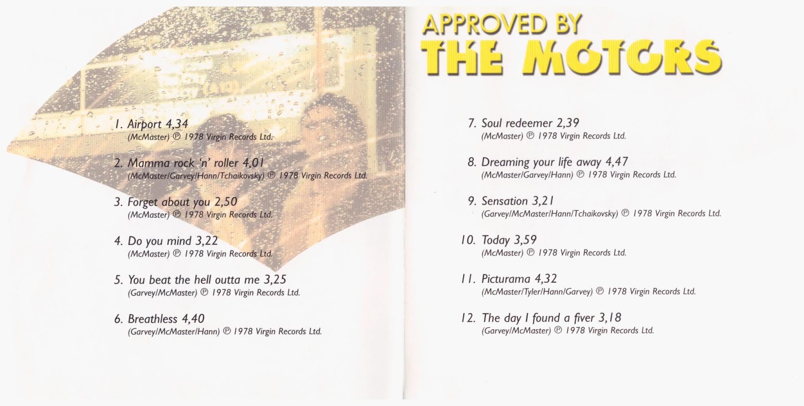 Pop On The Run The Motors Approved By The Motors 1978 (2001, Disky)