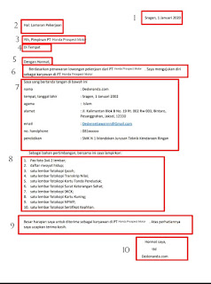 Cara Menulis Surat Lamaran Honda Prospect Motor Tulis Tangan
