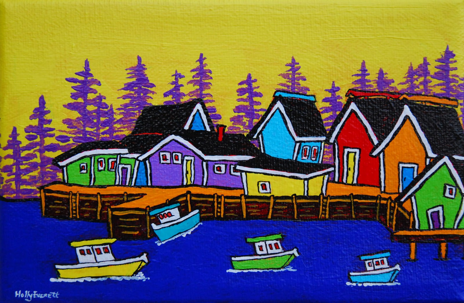 Holly Everett Gallery SOLD Acr333 Fishn Around Grand Manan New 