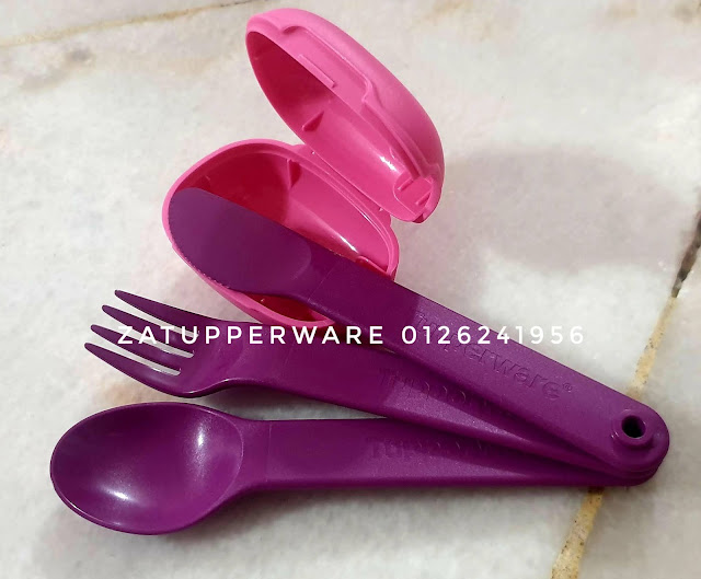 Tupperware On The Got Cutlery Set with case (Purple)