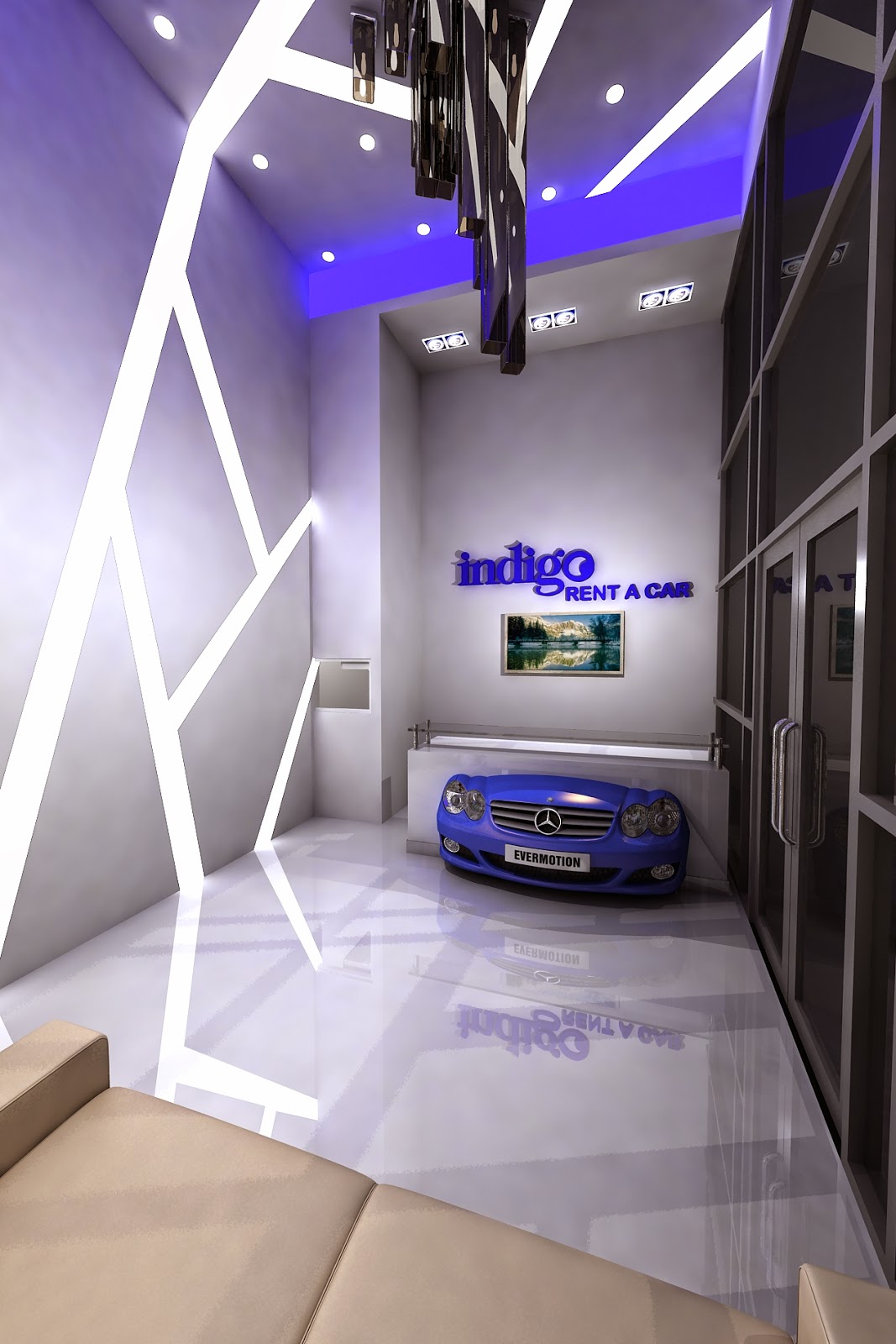Gurooji Design Indigo rent a car office design