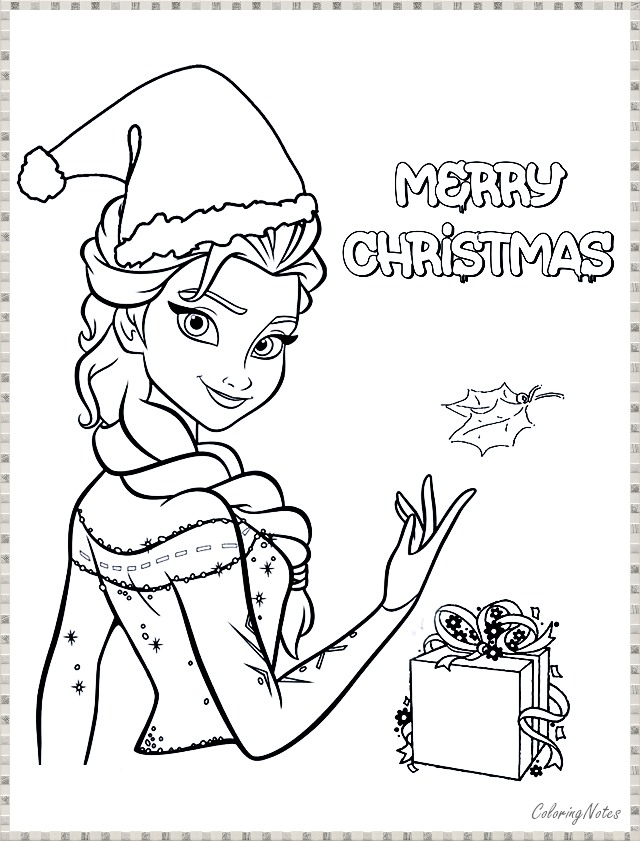 14 Cute Frozen Christmas Coloring Pages for Children Free Printable