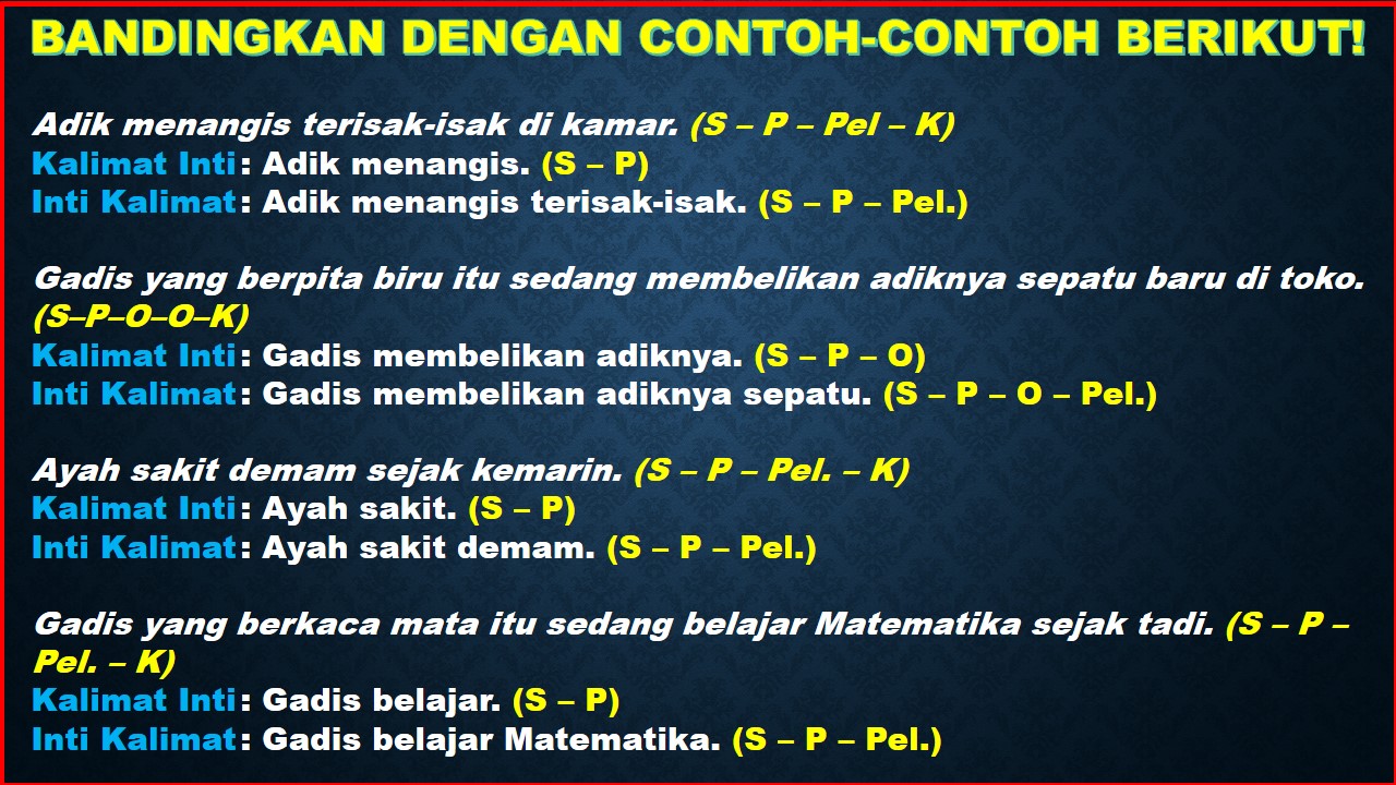 Yus Buset Perbedaan Kalimat Inti Dan Inti Kalimat