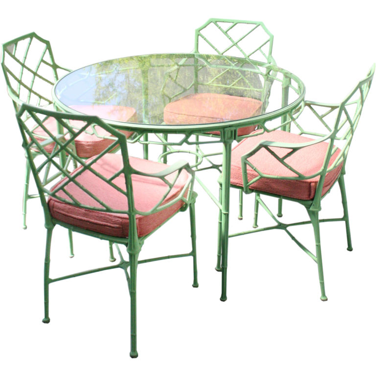Chinoiserie Chic Spring Diy This Chinese Chippendale Faux Bamboo Outdoor Dinette Set From The 1950s Is Available On 1st Dibs For 6 400 Perhaps You Have A Patio Like Already