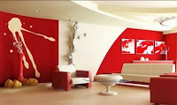 Diseño de sala color rojo