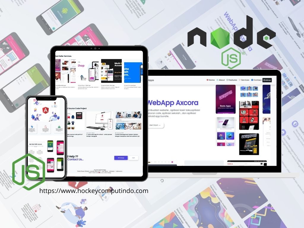 Free Node JS Download Template source code gratis modern website