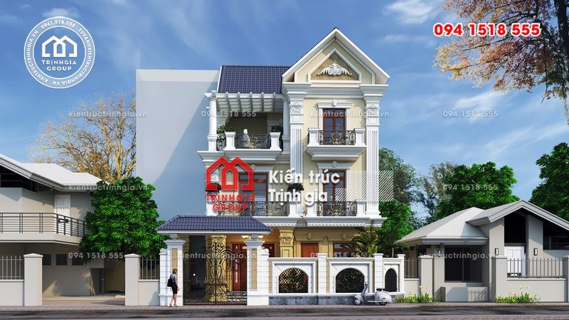 Biệt thự 3 tầng đẹp mái thái tân cổ điển nhẹ nhàng ở Hà Nội - Mã số BT2630 - Ảnh 3