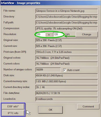 screenshot: Irfanview Image Properties