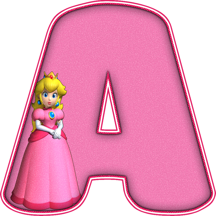 Alfabeto Decorativo Alfabeto Mario Bros 4 {Princesa Peach} PNG