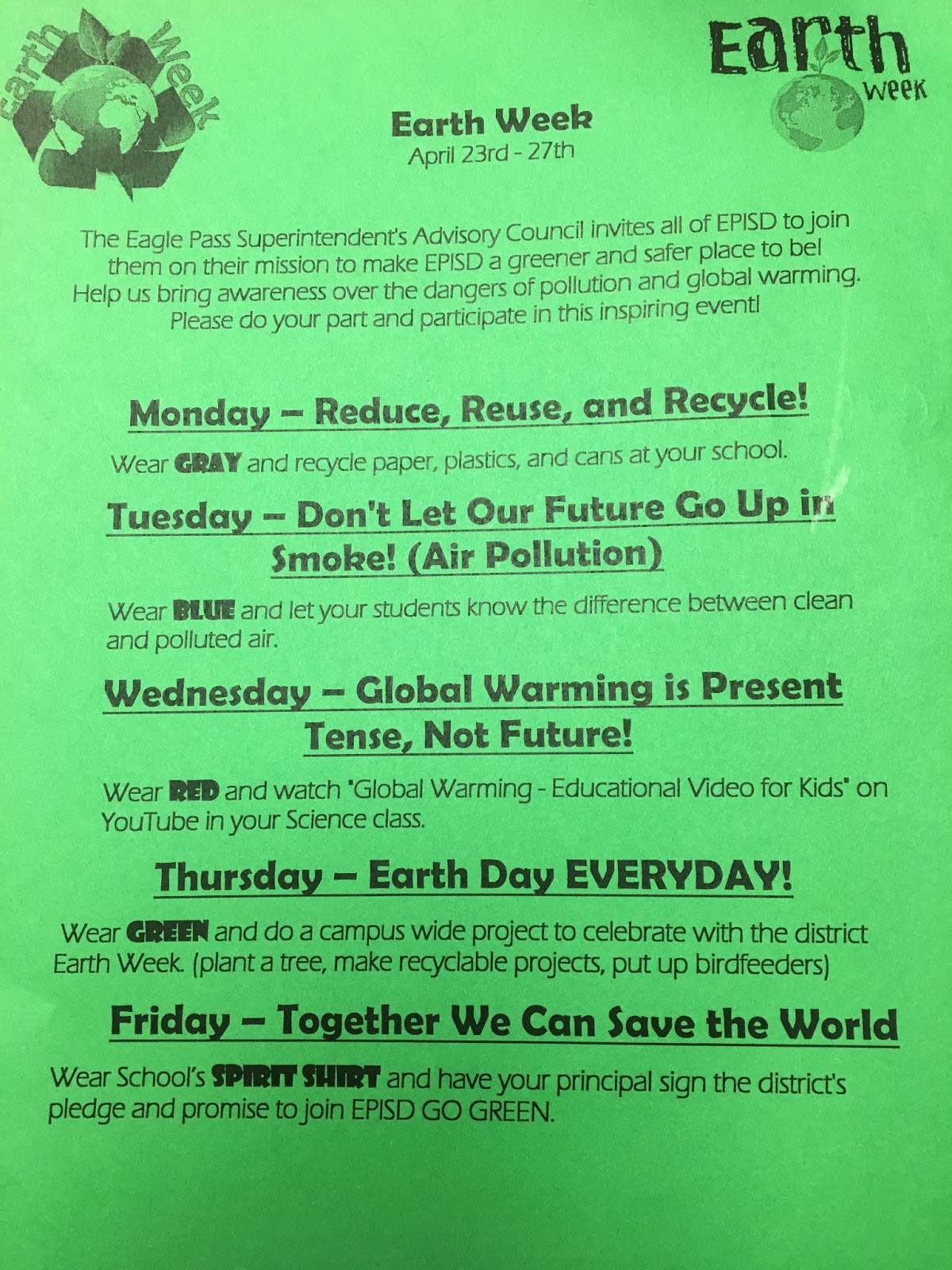 Eagle Pass ISD iVision Tigers Prep for EPISD Earth Week