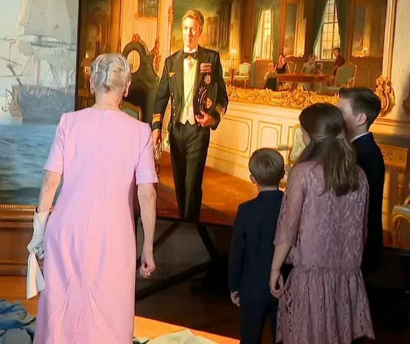 Crown Princess Mary wore No. 21 Pleated Midi Dress. Queen Margrethe, Crown Prince Frederik, Princess Isabella, Prince Christian, Vincent