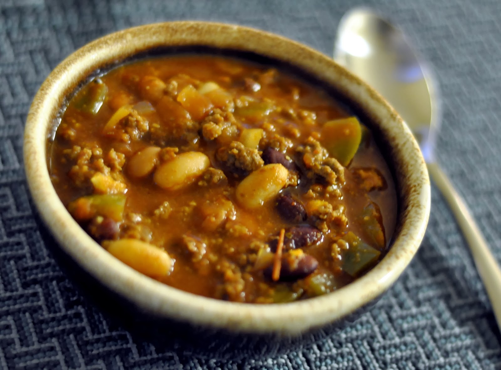 Three Bean Chili with Homemade Chili Seasoning | Get the recipe on Taste As You Go!