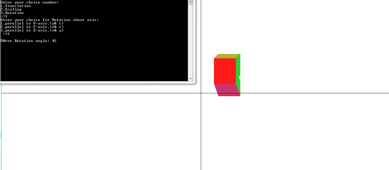 Write C++ program to draw 3-D cube and perform following ...
