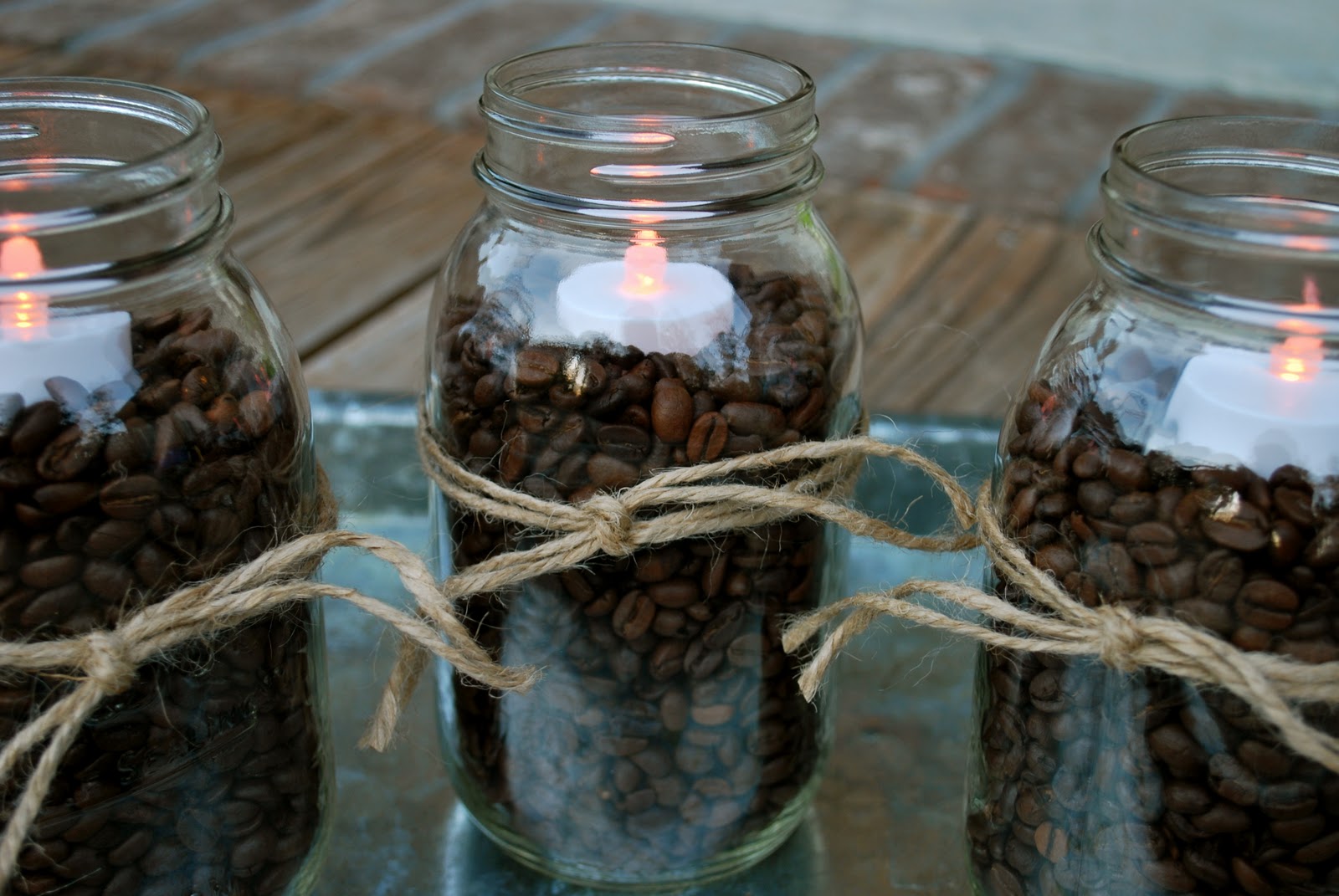 Fall Decorating-Coffee Beans & Mason Jars - Amanda Jane Brown