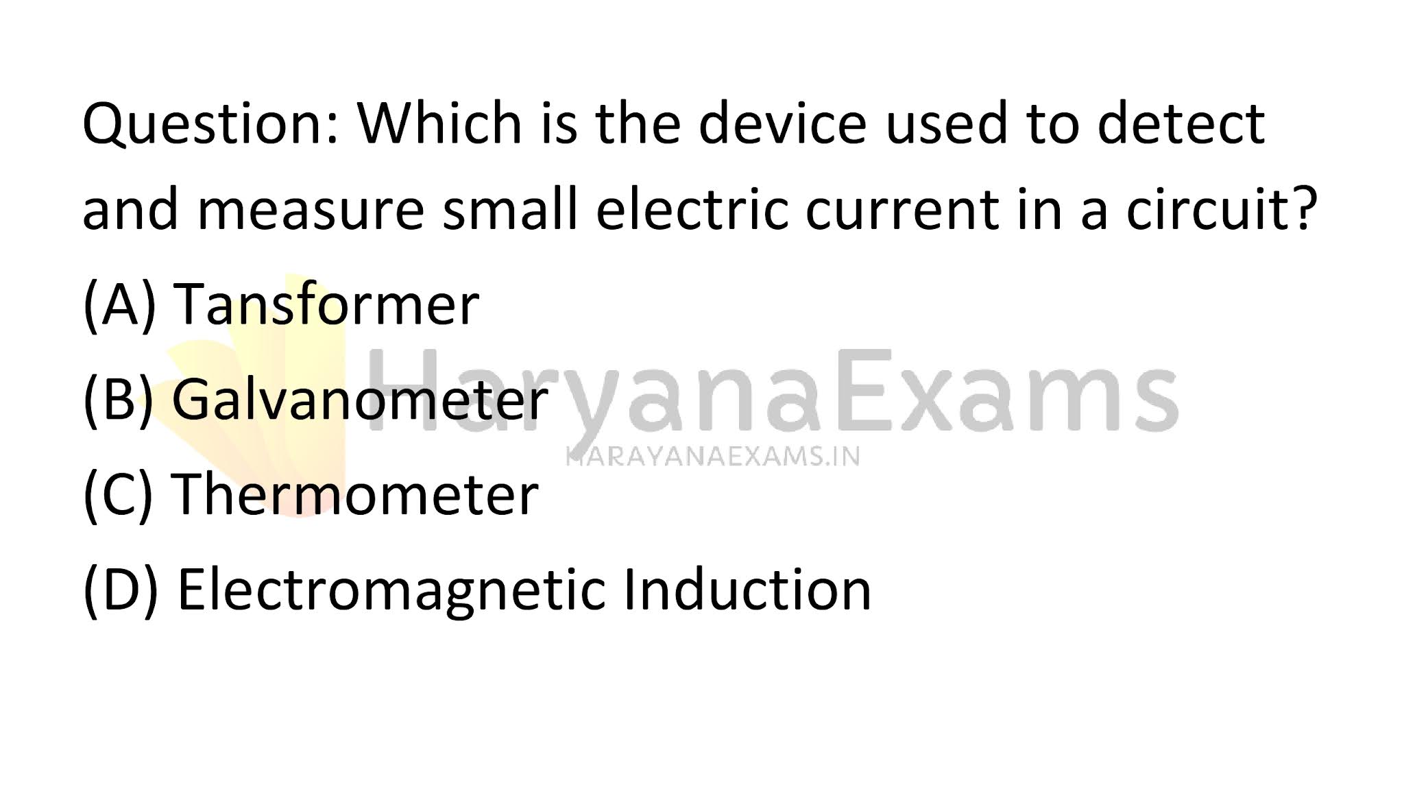 Which is the device used to detect and measure small electric currents