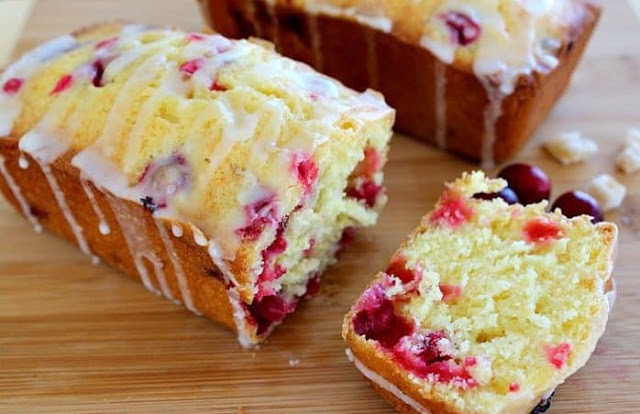 Orange Cranberry Bread with Glaze #cake #desserts