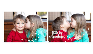 Sibling Toddlers kiss at daycare