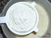 mousse de arroz con leche-añadiendo la harina