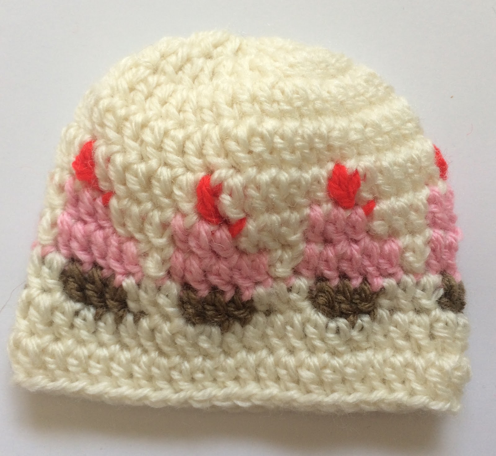 Cherry and Crochet Designs Free Cupcakes Baby Beanie Pattern Cherry and Crochet Designs