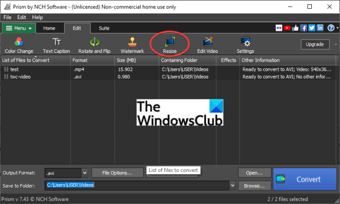 Windows 11/10을 위한 최고의 무료 Batch Video Resizer 소프트웨어