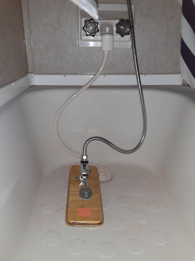 One More Time Around Navy Shower for Boat or Camper