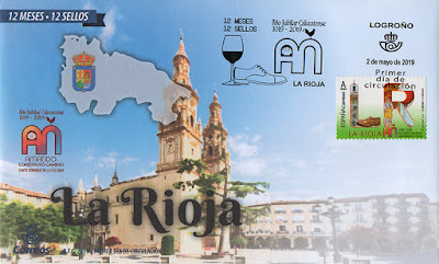 sobre, PDC, La Rioja, sellos, filatelia